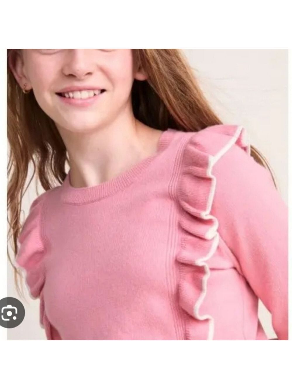 Vineyard Vines Ruffled Crew Sweater - Picture 1 of 7